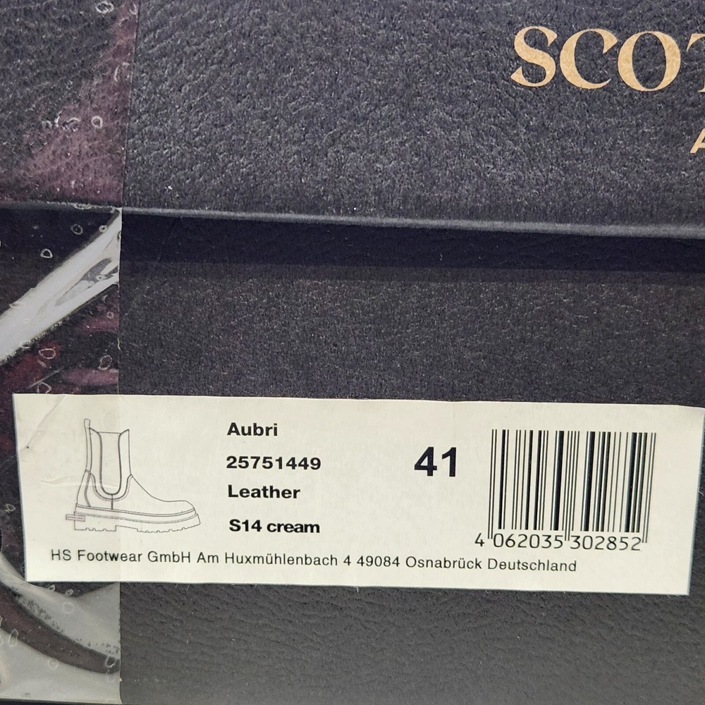 Scotch & Soda Aubri Chelsea Boots Women Size 41 Cream Leather Lug Sole Platform - Picture 8 of 8